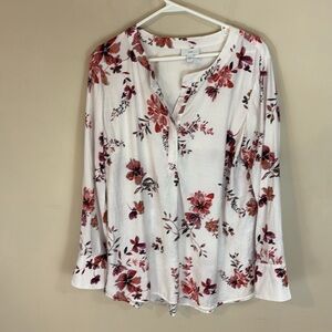 Floral White and Pink Women's Top